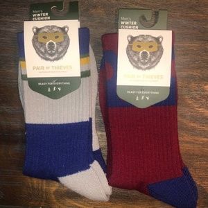 2 PACK OF PAIR OF THIEVES MEN'S PERFORMANCE WOOL BLEND SOCKS 8-12 New
